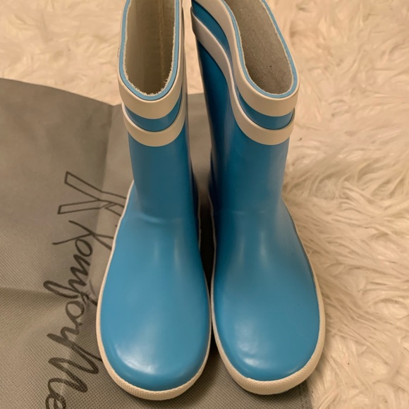 New Kkomforme toddler rain boots sz 6 blue / white stripe - Picture 4 of 7
